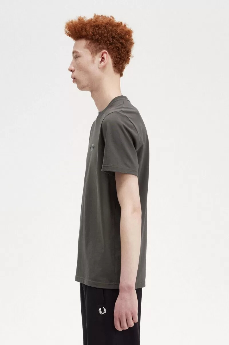 fred perry herren-t-shirt mit stickerei feldgrün