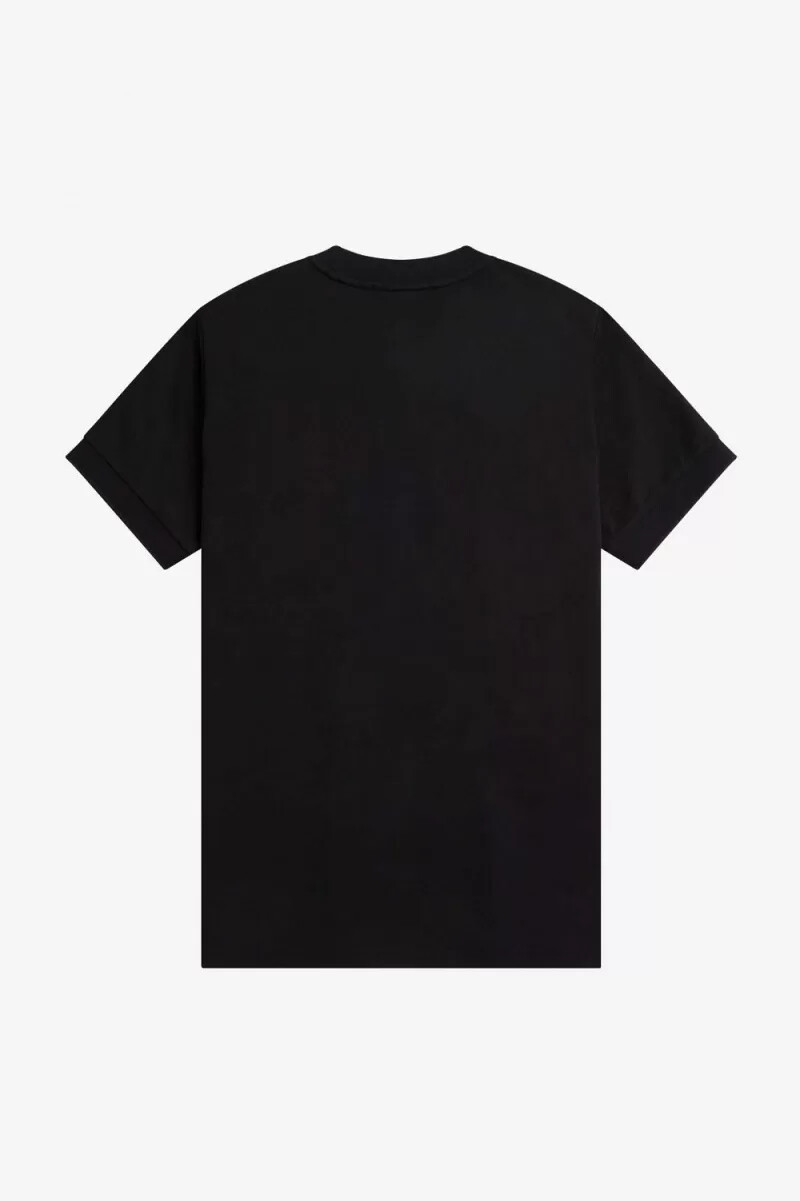 fred perry herren-t-shirt mit zwei aufgesetzten taschen schwarz