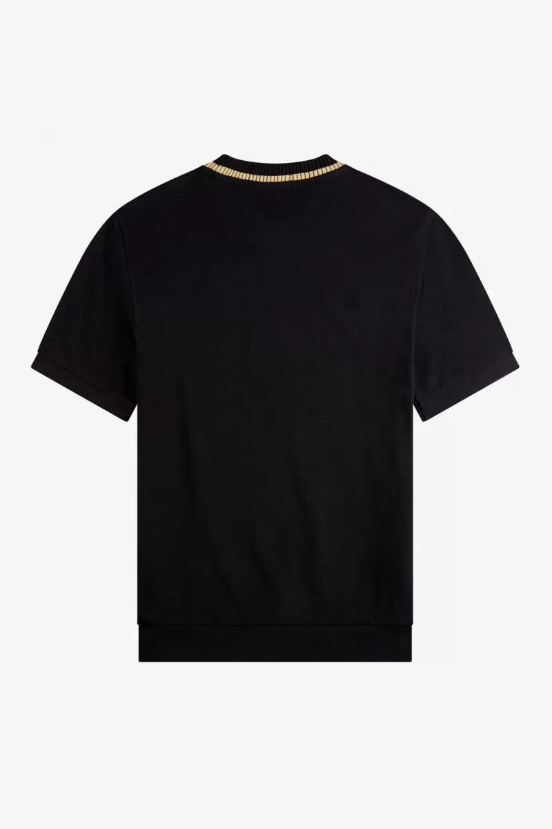 fred perry herren-t-shirt mit rundhalsausschnitt aus piqué schwarz