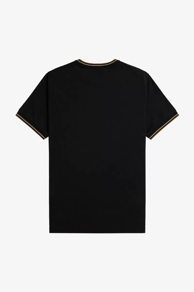 fred perry twin tipped herren-t-shirt schwarz grün braun
