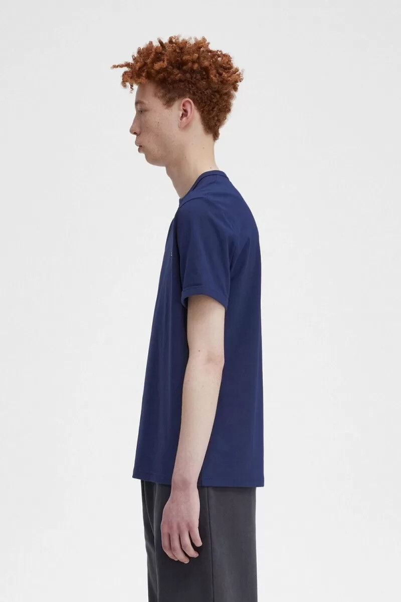 fred perry ringer herren-t-shirt französischblau schneeweiß