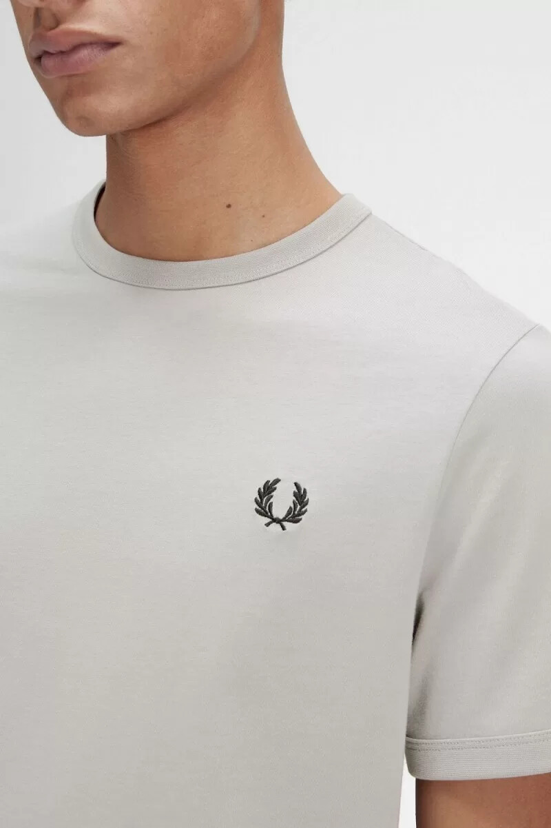 fred perry ringer herren-t-shirt grau