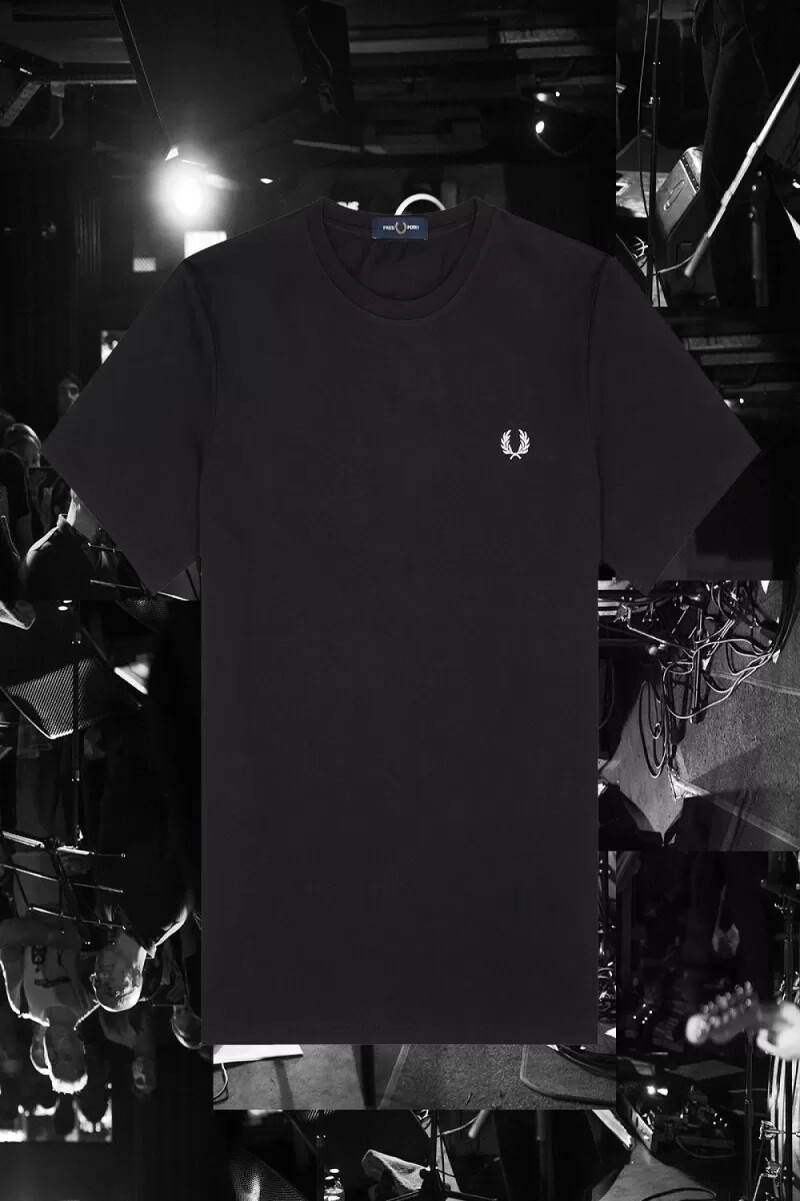 fred perry bristol ringer herren-t-shirt schwarz
