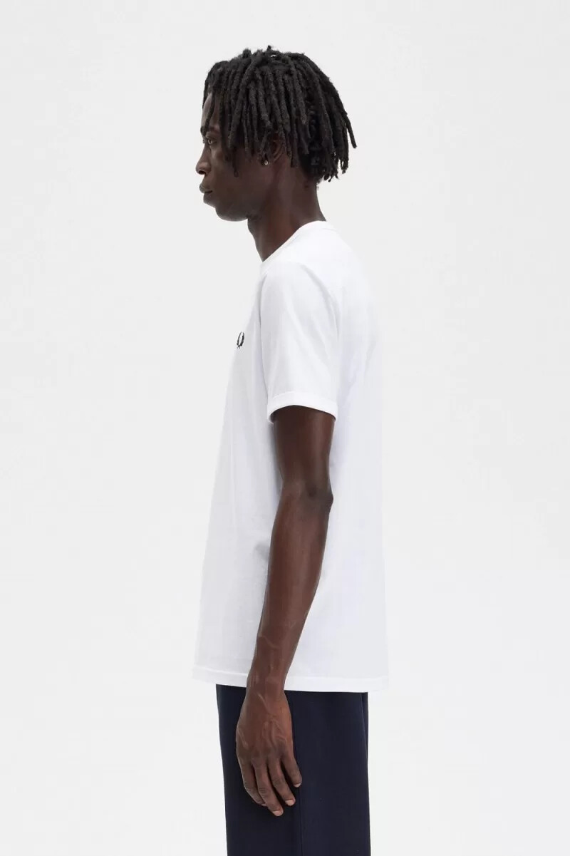 fred perry ringer herren-t-shirt weiß