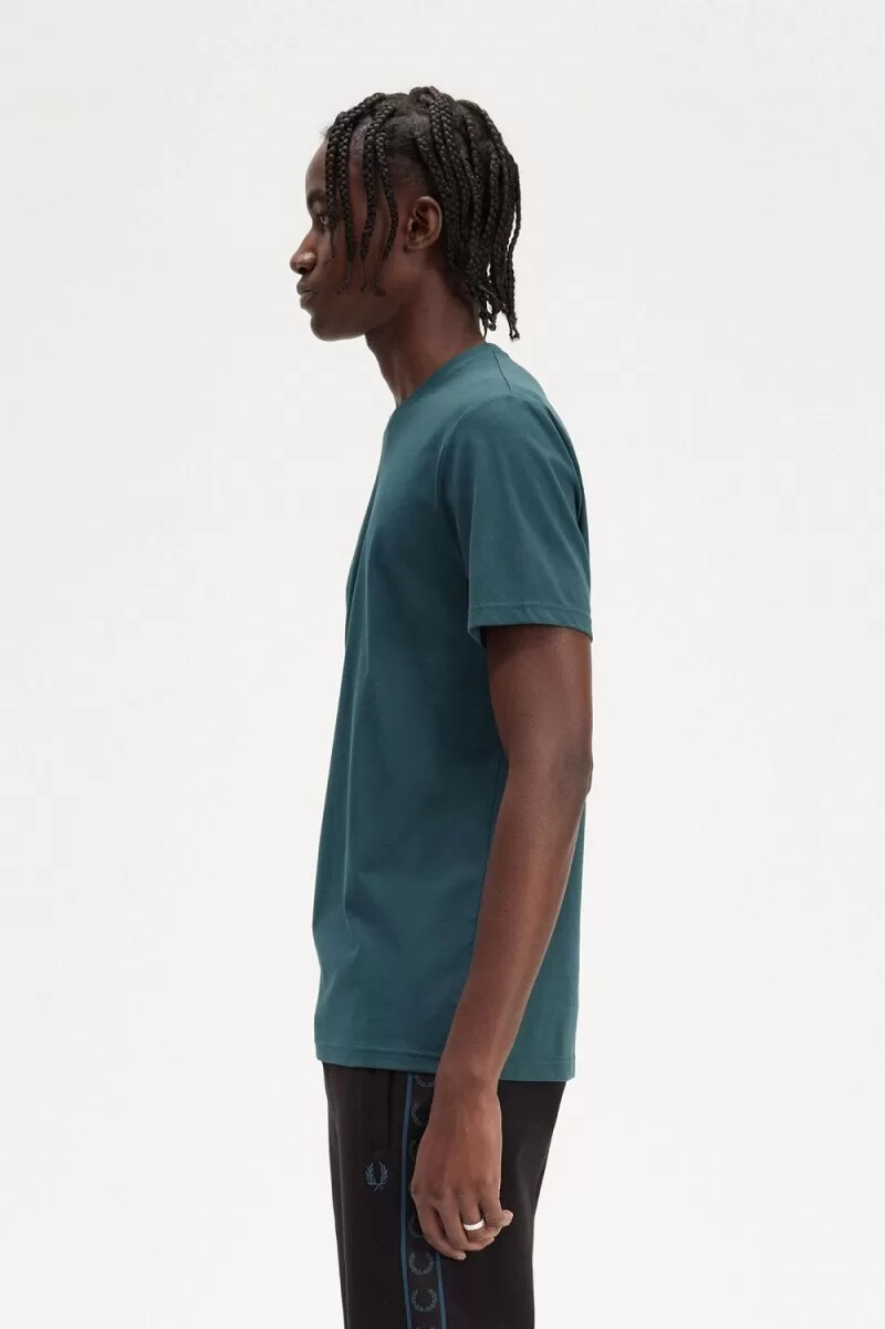 fred perry herren-t-shirt mit kreislogo petrolblau