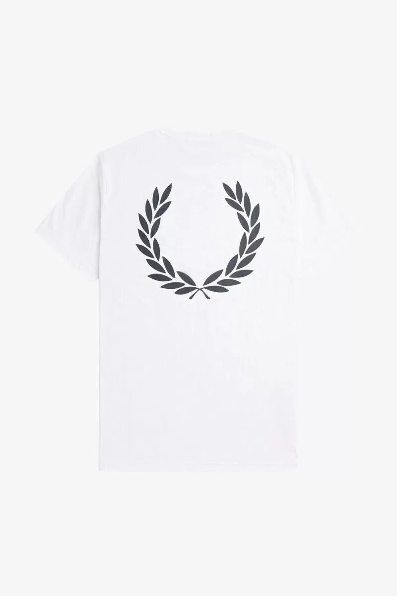 fred perry herren-t-shirt mit lorbeerkranz-motiv weiß