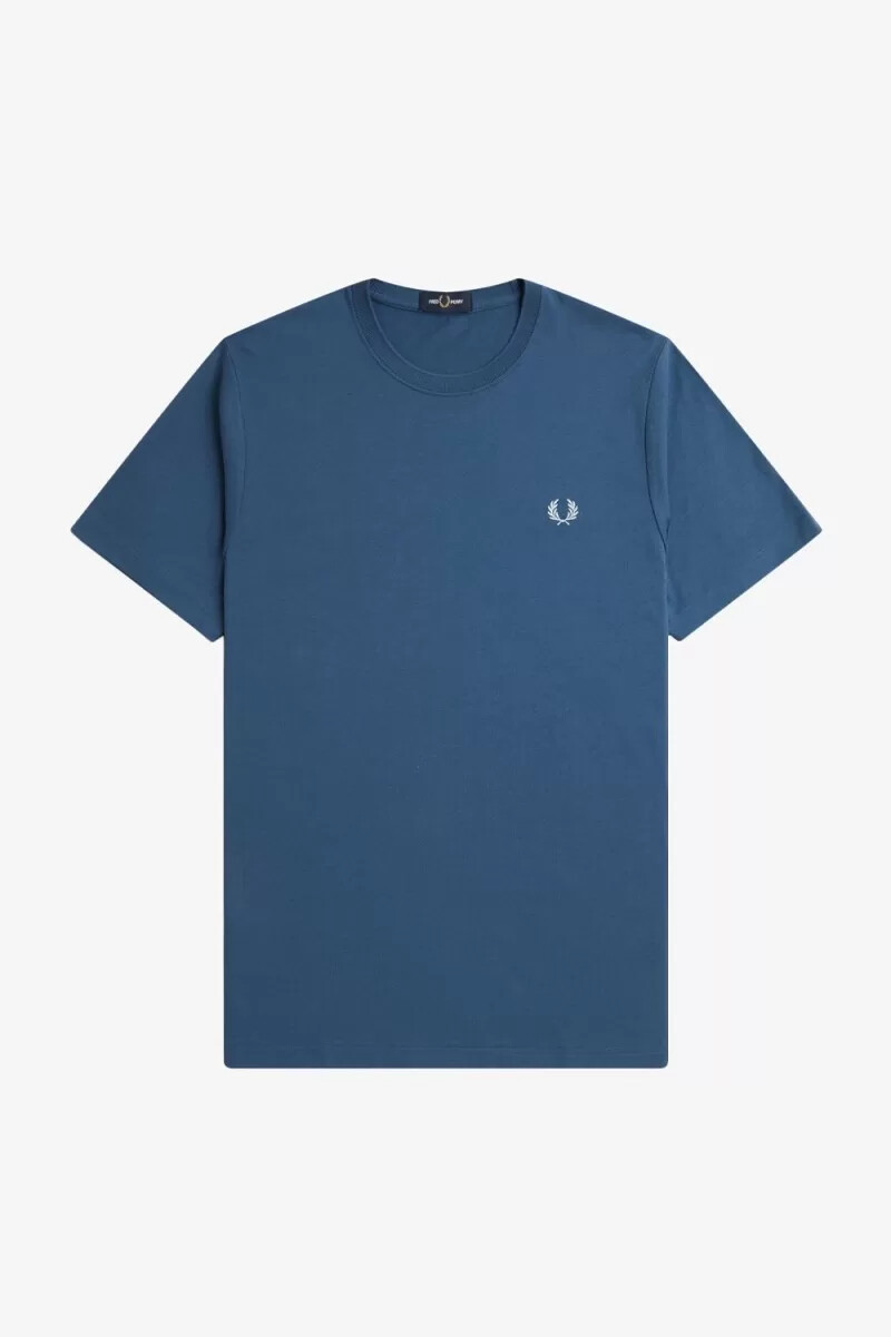fred perry herren-t-shirt mit rundhalsausschnitt mitternachtsblau hellblau