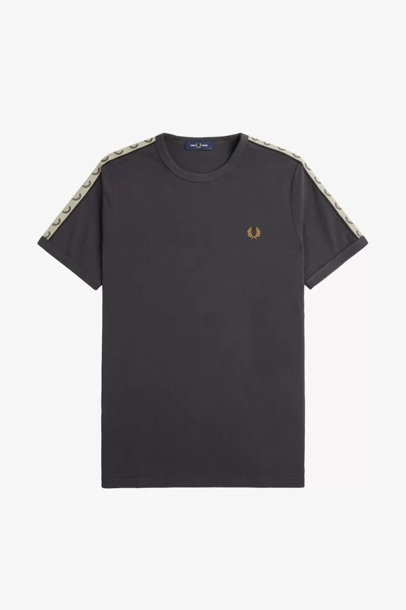fred perry herren-t-shirt mit kontrastband ankergrauschwarz