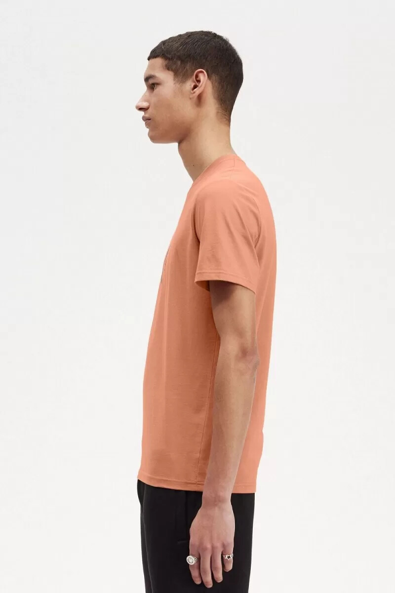 fred perry herren-t-shirt mit kreislogo hellrostfarben