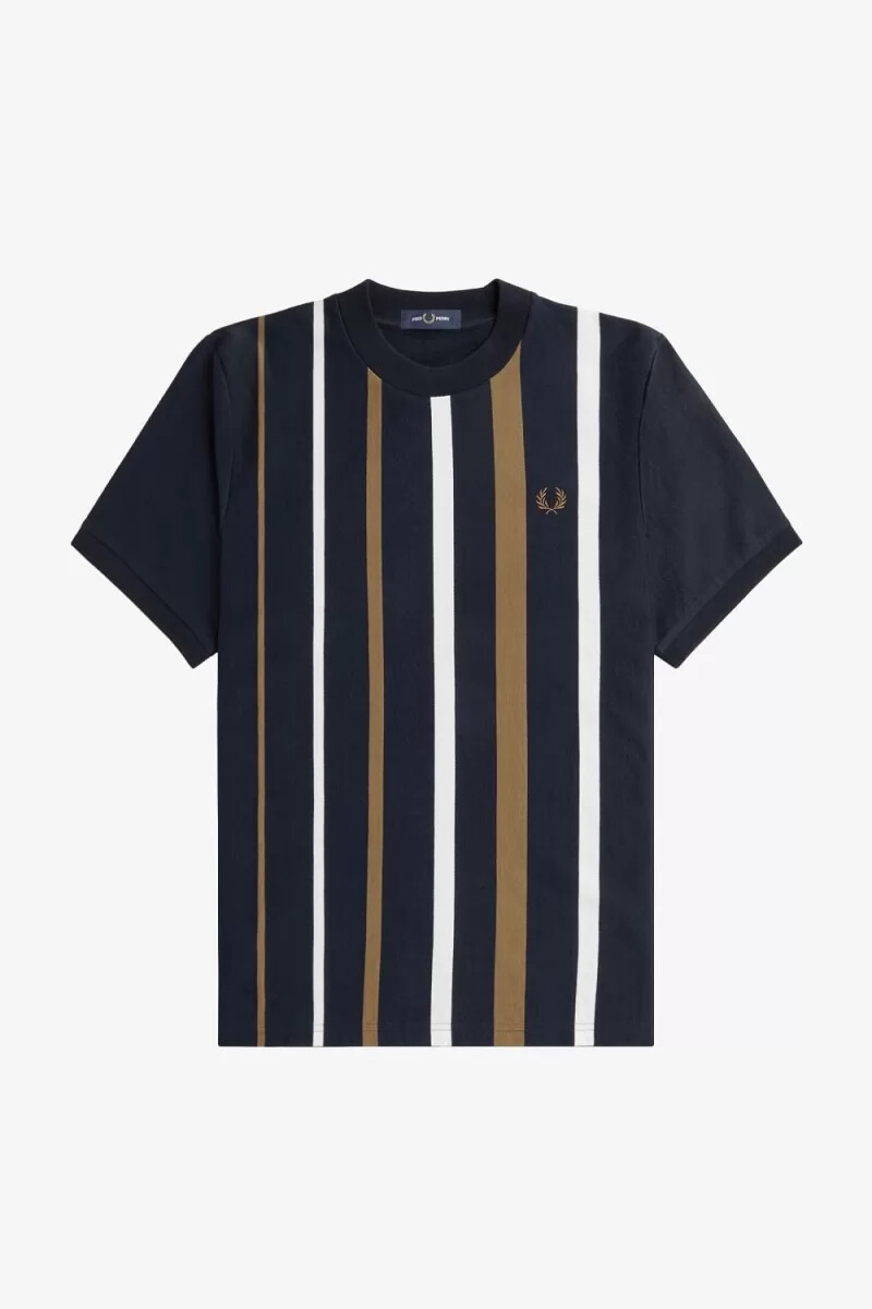 fred perry herren-t-shirt mit farbverlauf und streifen marineblau