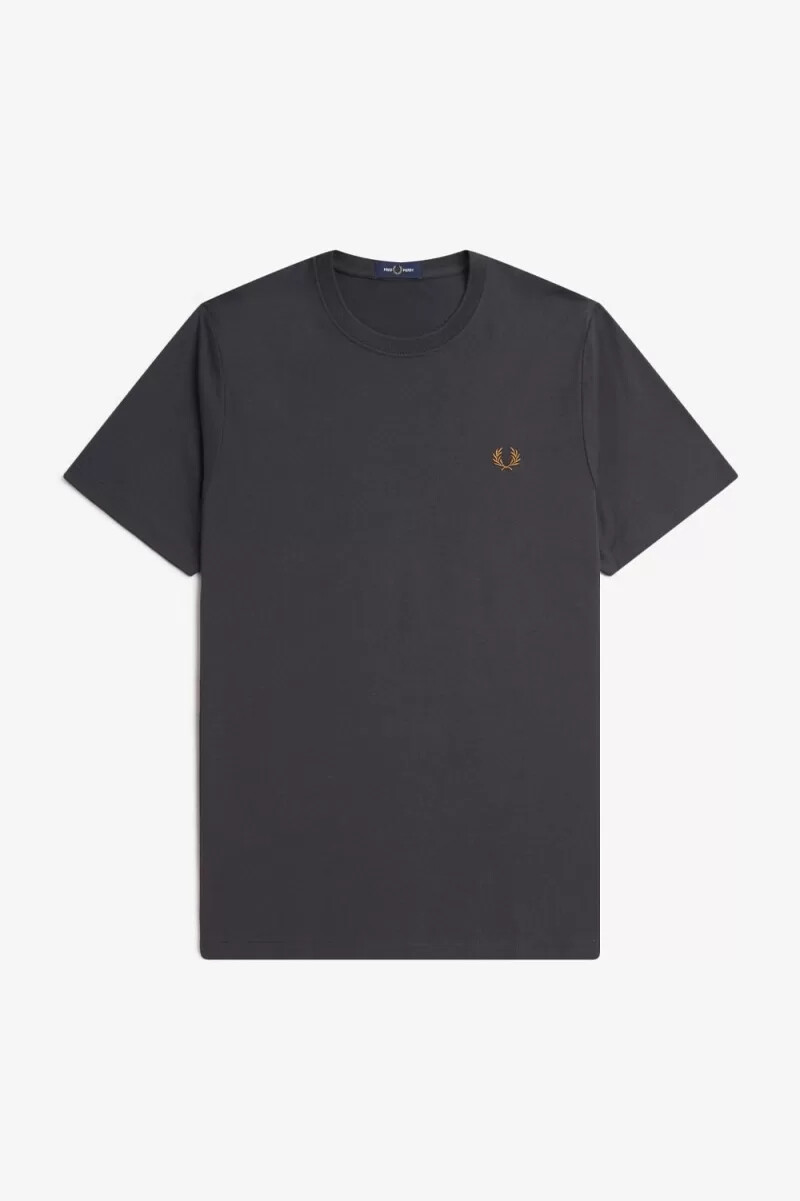 fred perry herren-t-shirt mit rundhalsausschnitt anchor grey dark coffee