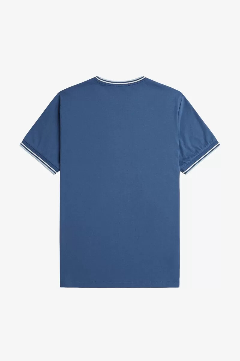 fred perry twin tipped herren-t-shirt mitternachtsblau beige hellblau