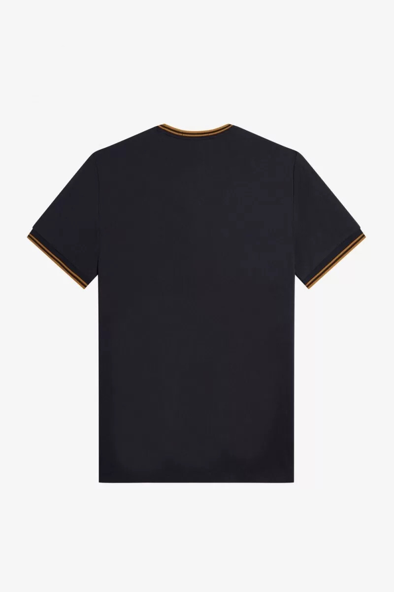 fred perry twin tipped herren-t-shirt marineblau dunkelbraun