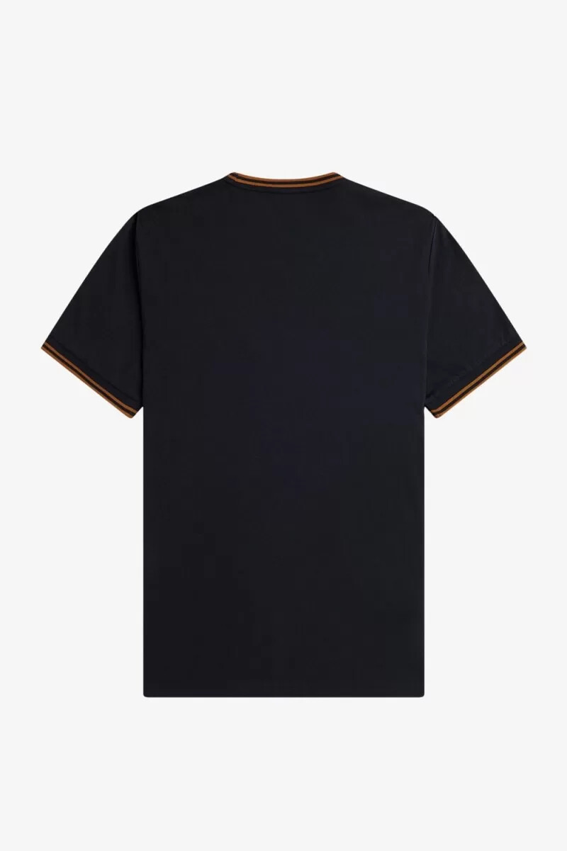 fred perry twin tipped herren-t-shirt marineblau dunkelbraun