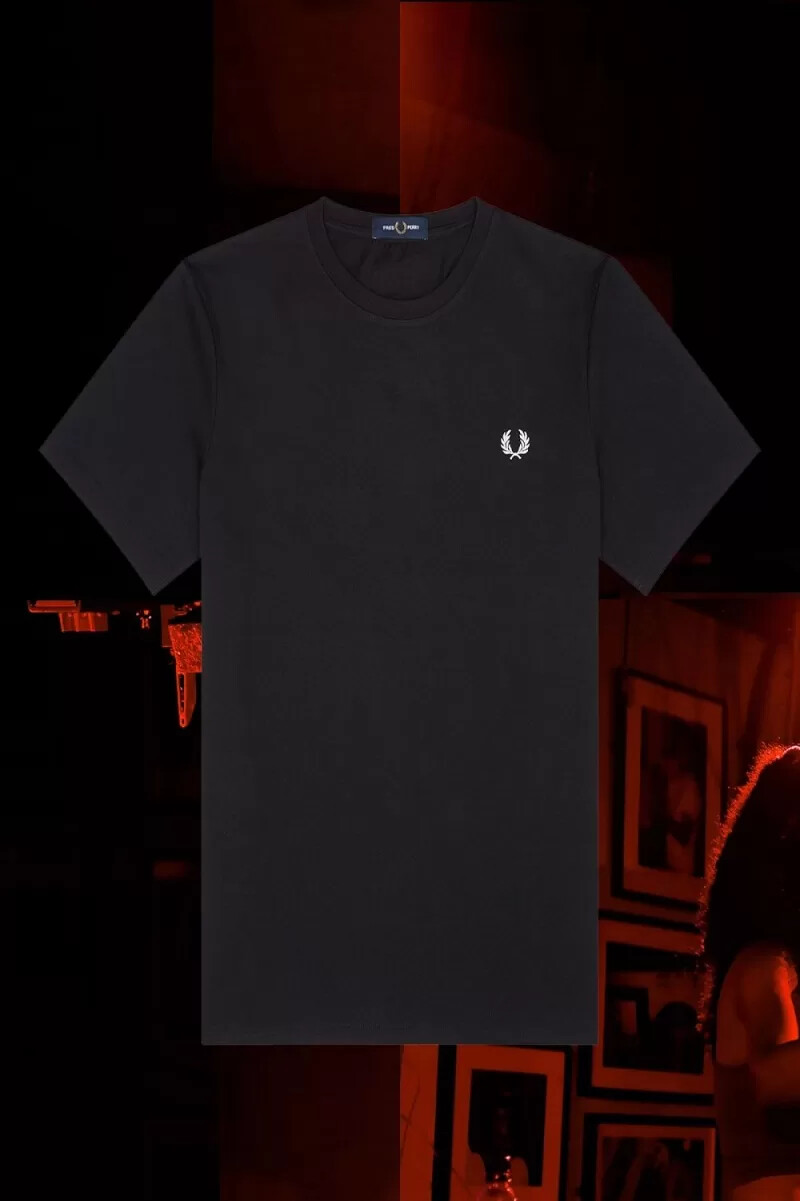 fred perry munich ringer herren-t-shirt schwarz