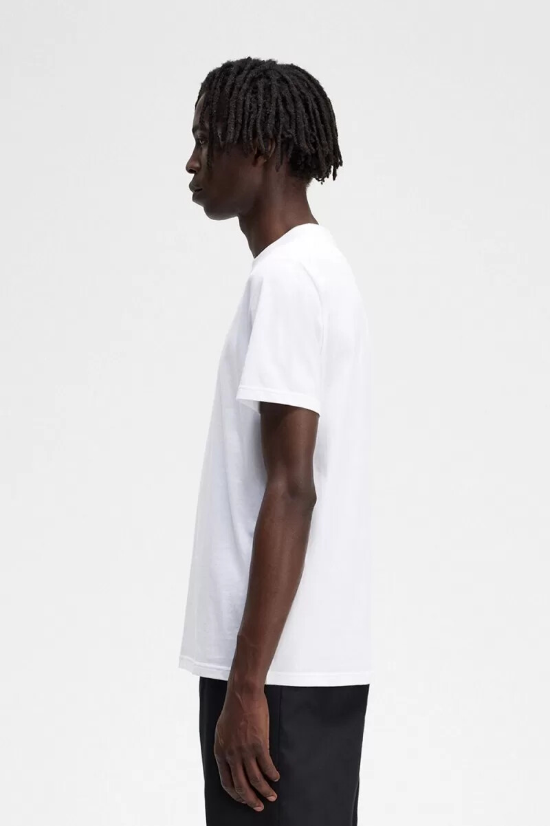 fred perry herren-t-shirt mit stickerei weiß