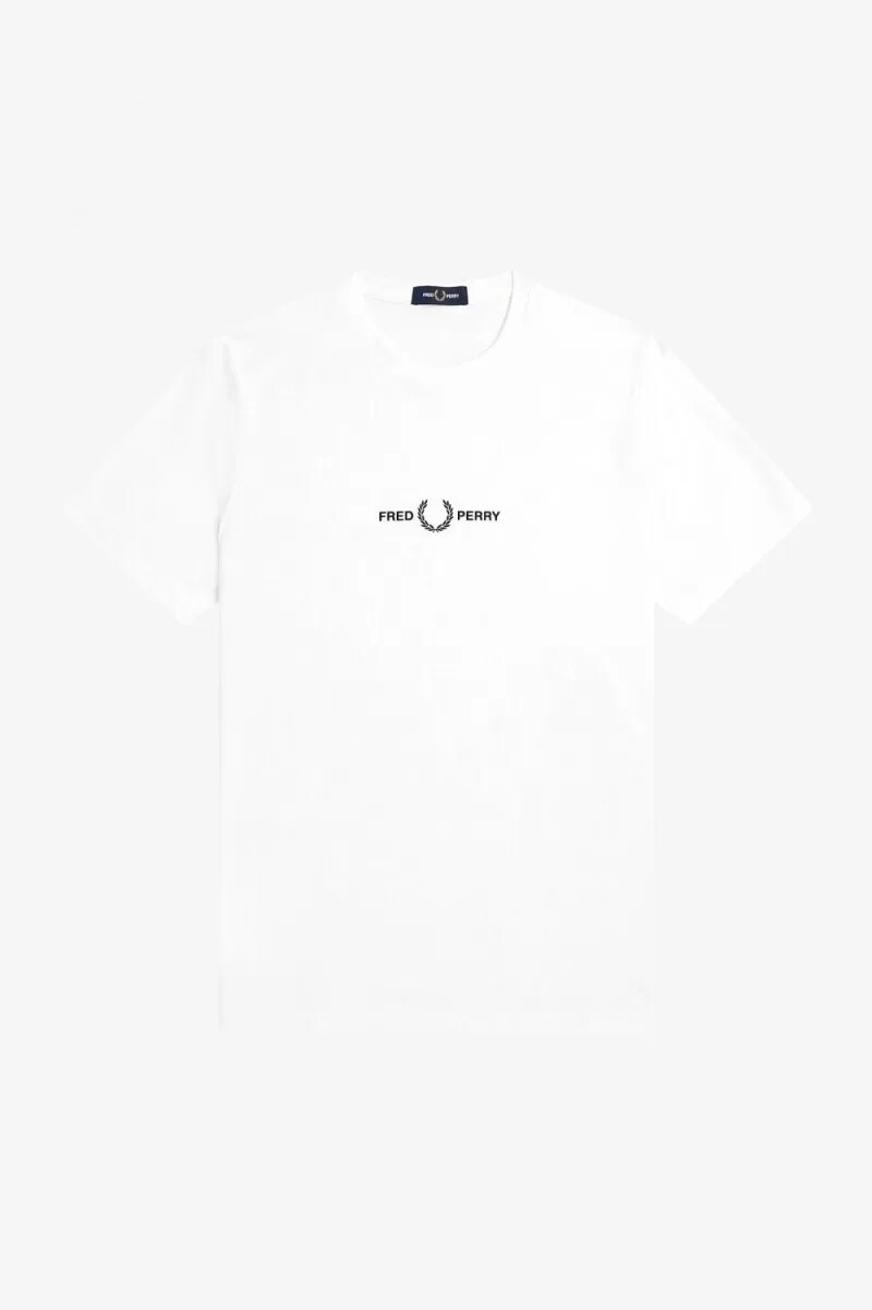 fred perry herren-t-shirt mit stickerei weiß