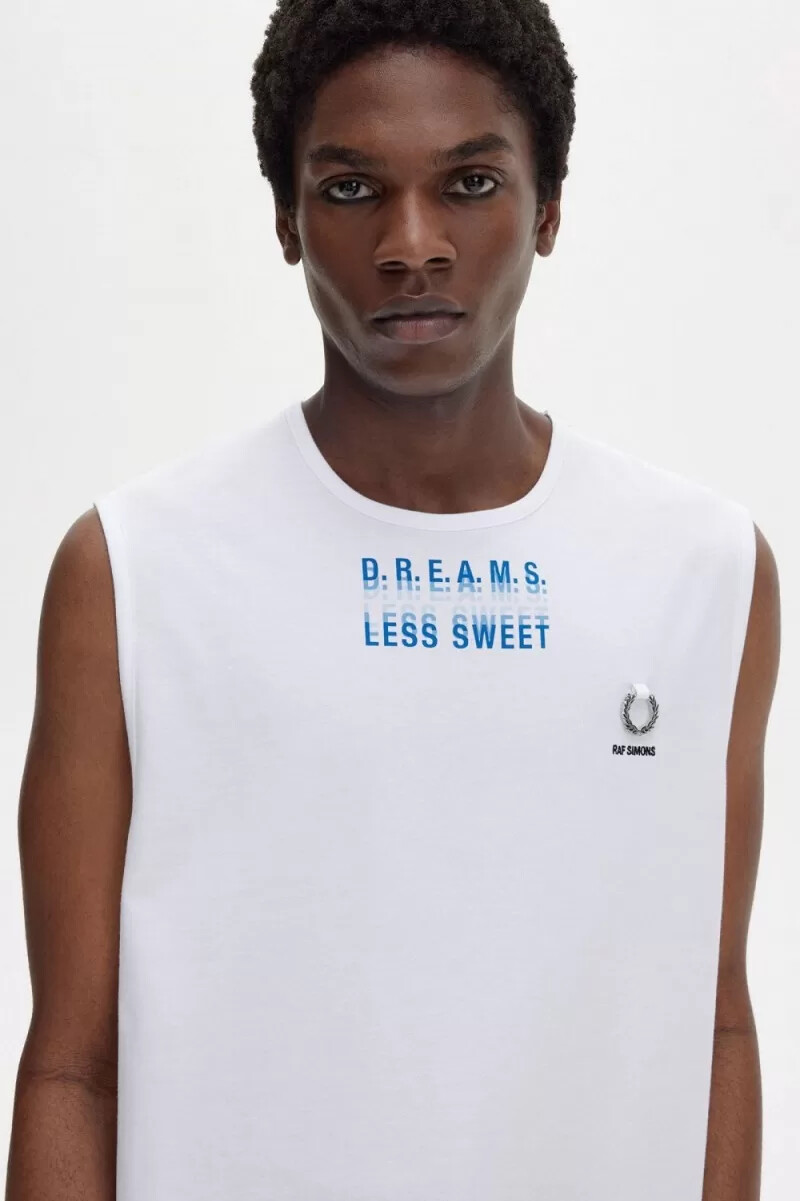 fred perry bedrucktes herren-t-shirt weiß