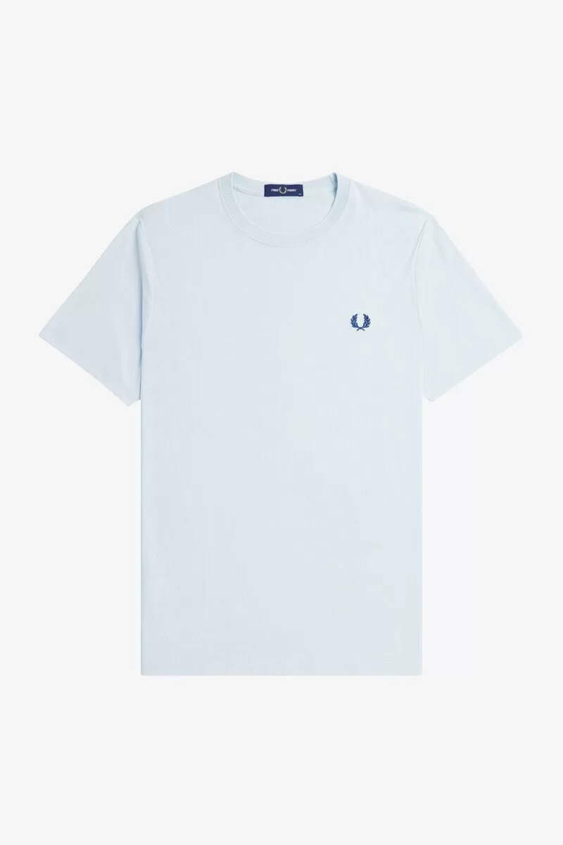 fred perry herren-t-shirt mit rundhalsausschnitt hellblau mitternachtsblau