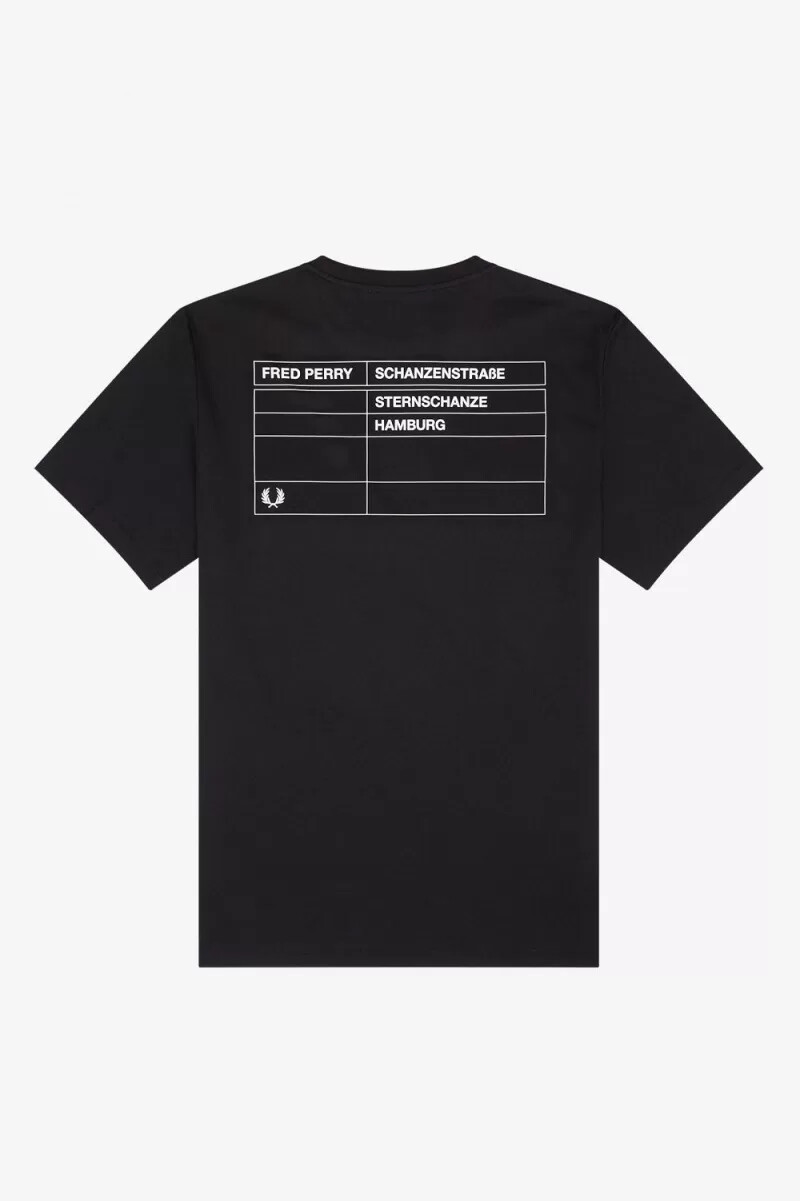 fred perry hamburg ringer herren-t-shirt schwarz