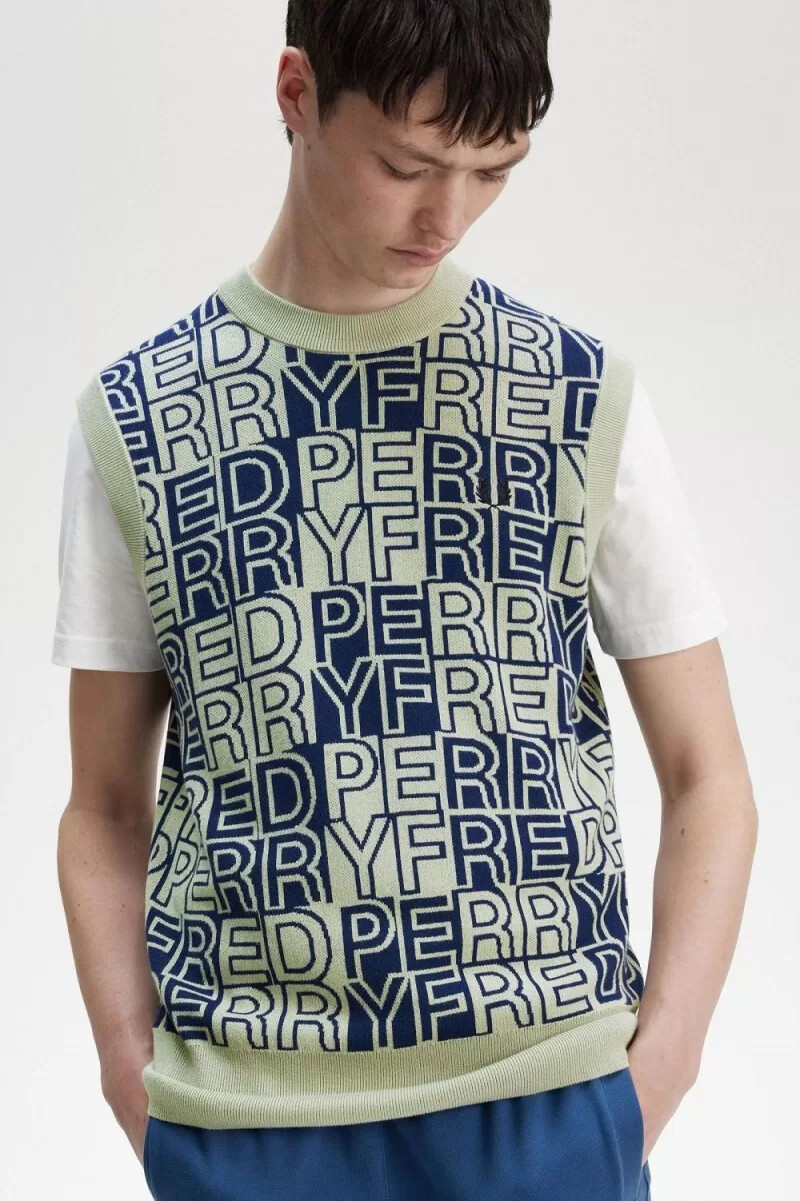 fred perry block graphic herren-tanktops mint