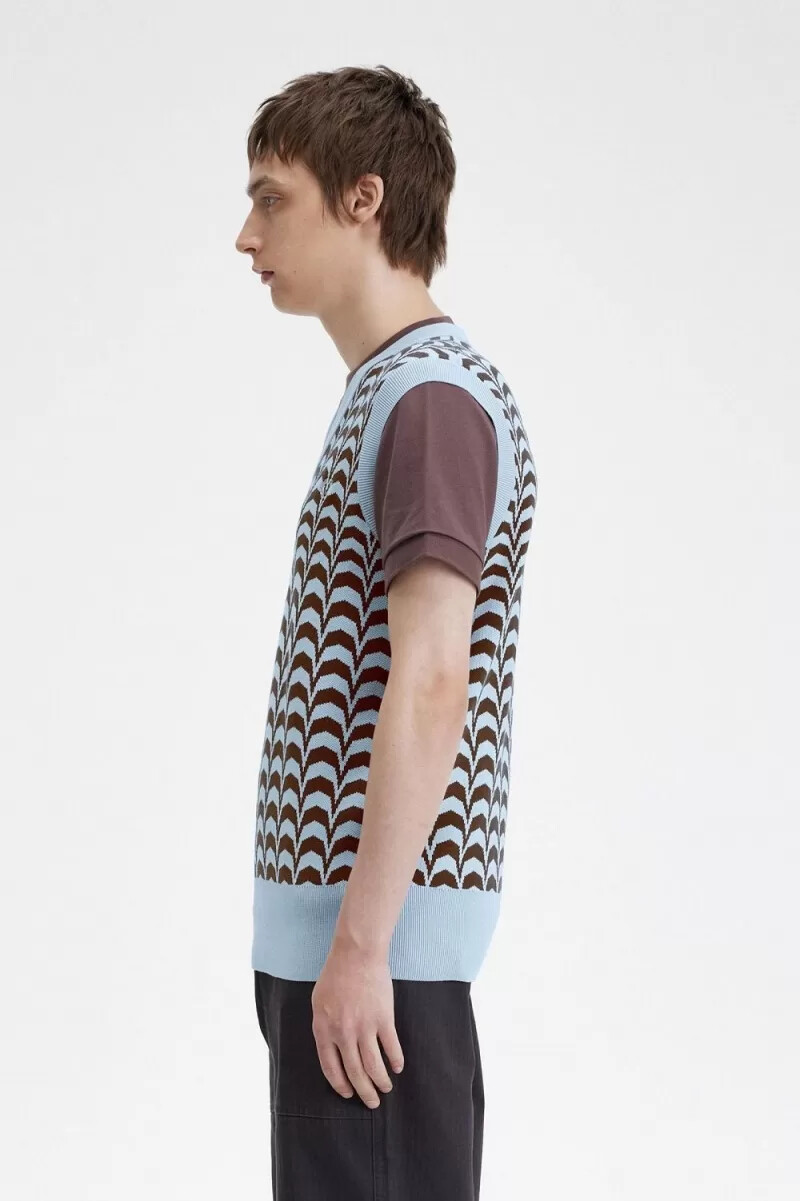 fred perry jacquard herren-tanktops türkis