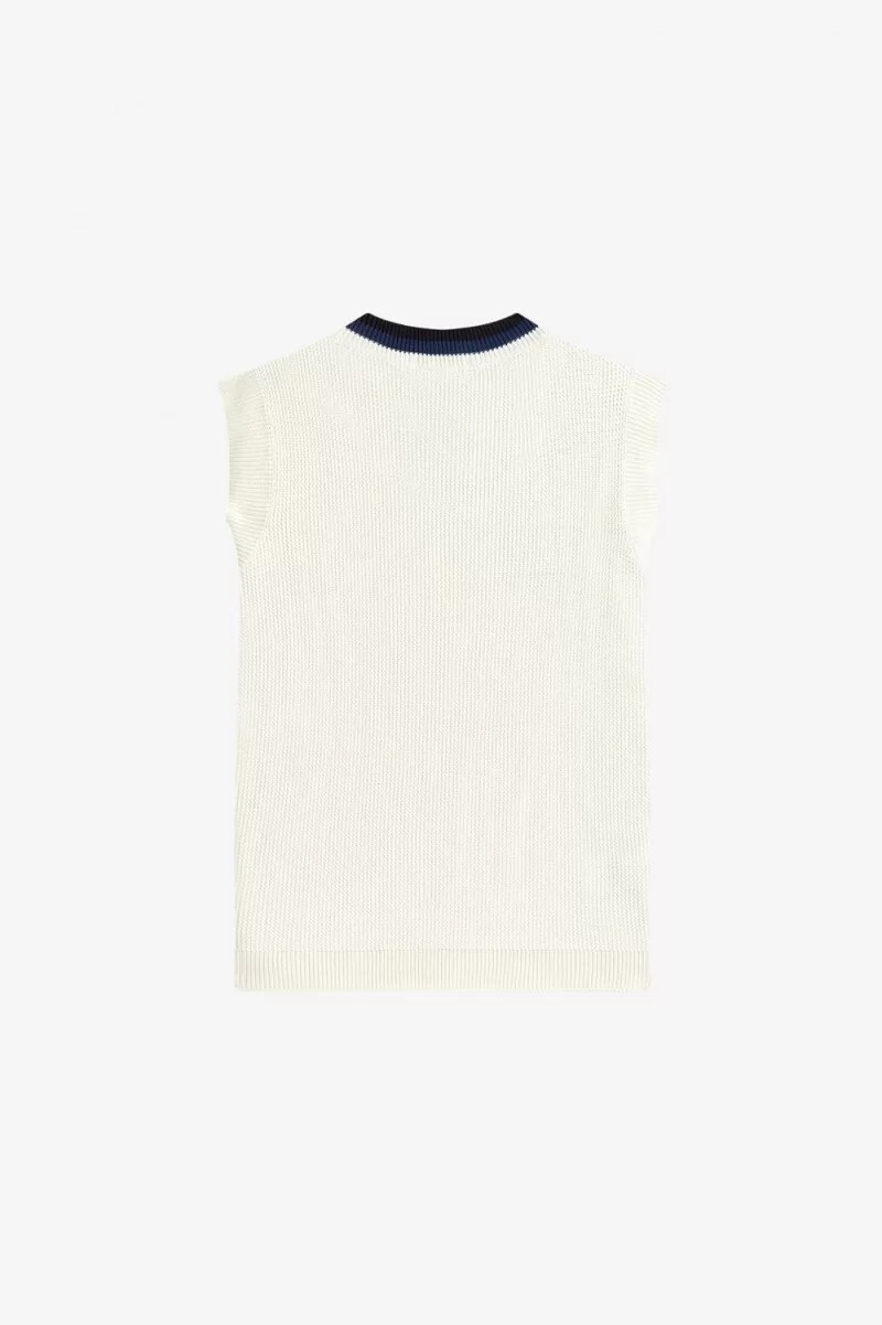 fred perry v-ausschnitt strick-tanktop für herren beige
