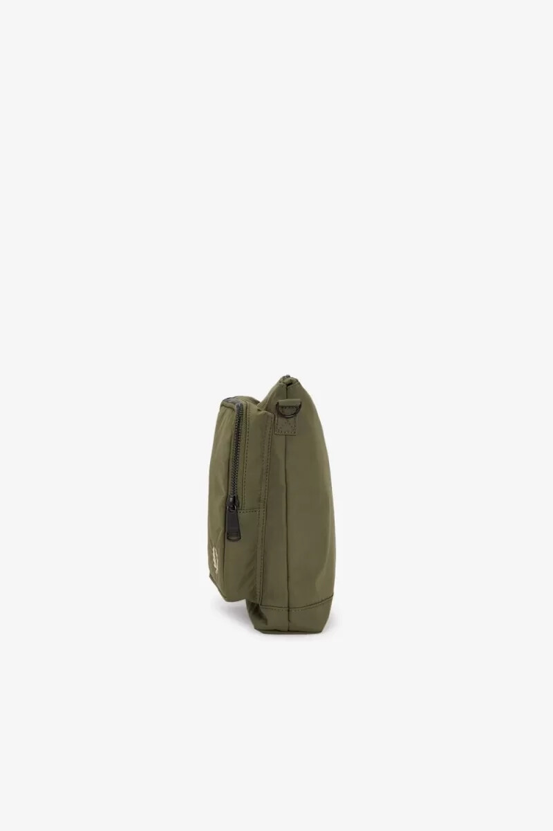 fred perry nylon-herrentasche mit seitentasche uniformgrün warmgrau