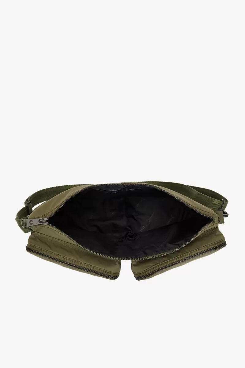 fred perry nylon-herrentasche mit seitentasche uniformgrün warmgrau