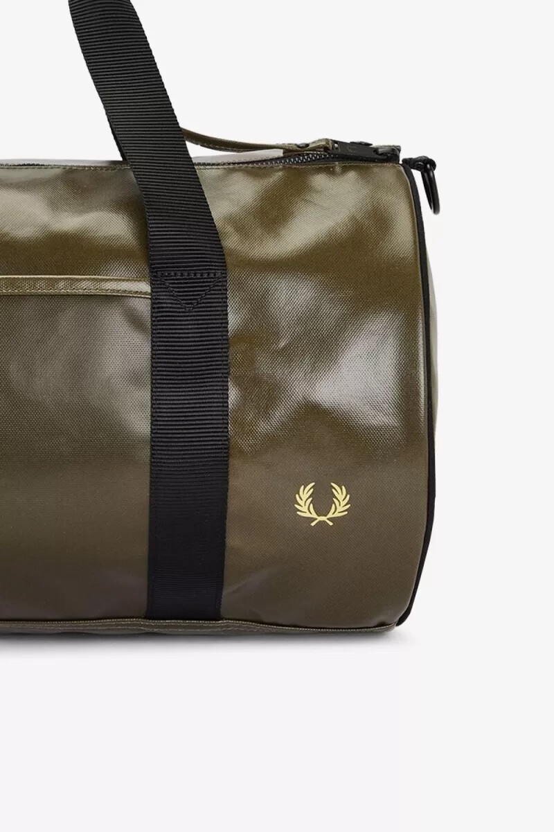fred perry tonal barrel herrentaschen uniform grün gold