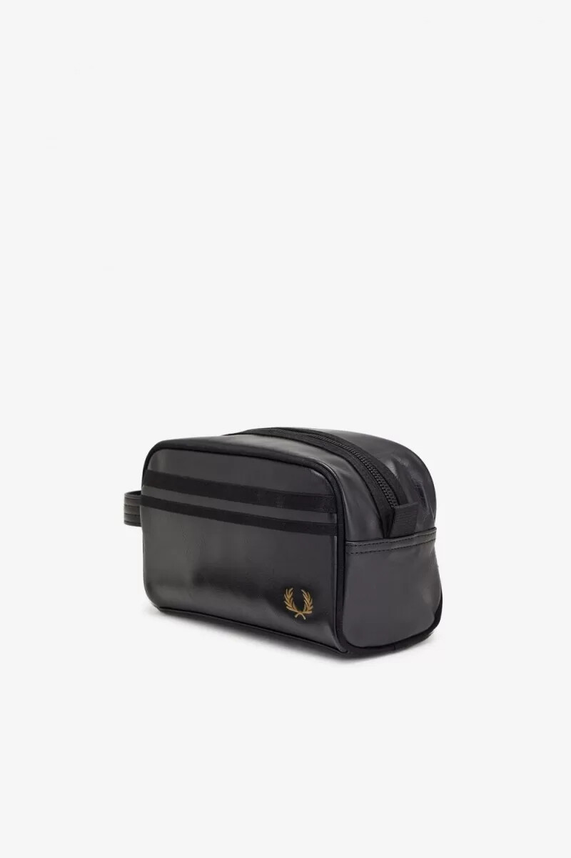 fred perry herren-taschen mit ton-in-ton-waschung schwarz