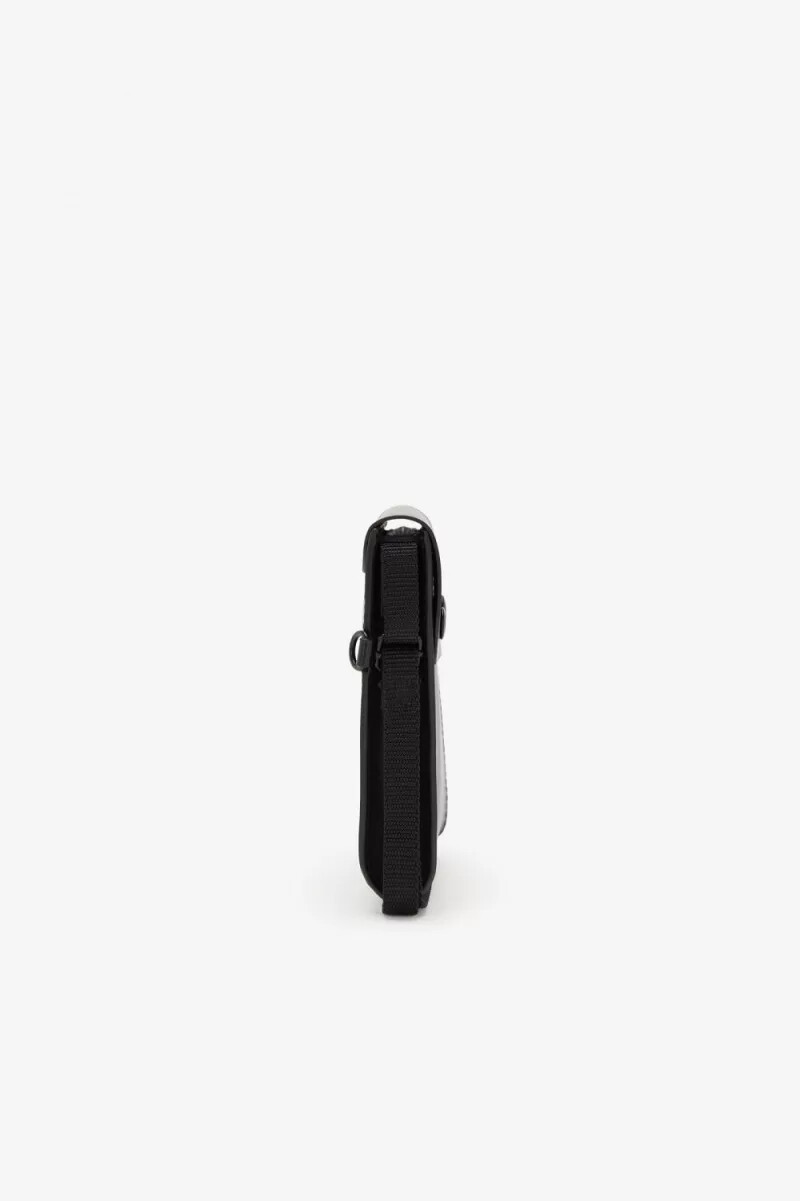 fred perry herrenhandtaschen aus poliertem leder schwarz