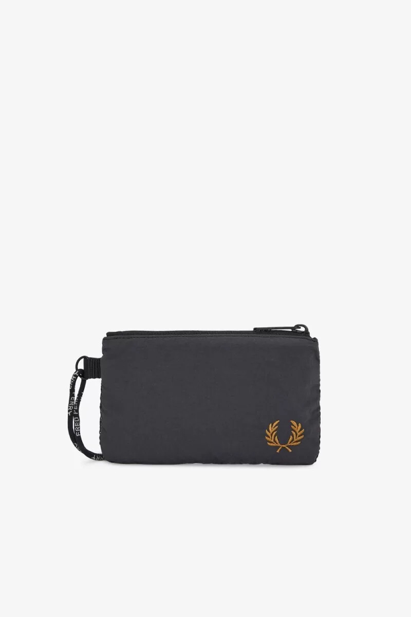 fred perry nylon-lanyard mit knitterverschluss für herrentaschen ankergrau