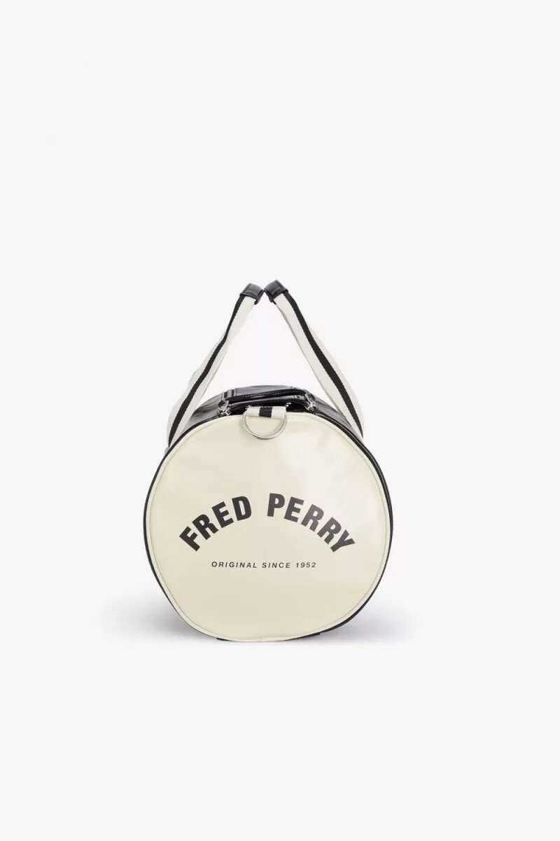 fred perry classic barrel herrentaschen schwarz beige