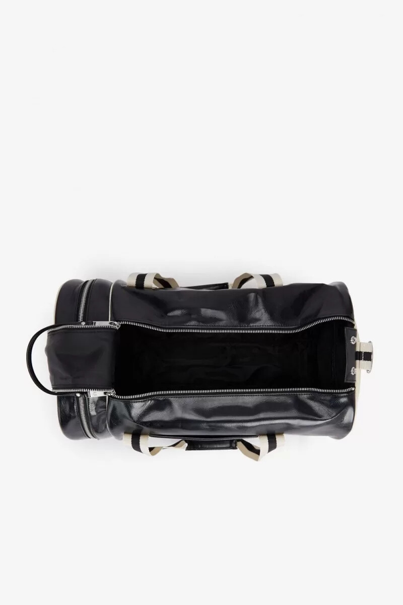 fred perry classic barrel herrentaschen schwarz beige