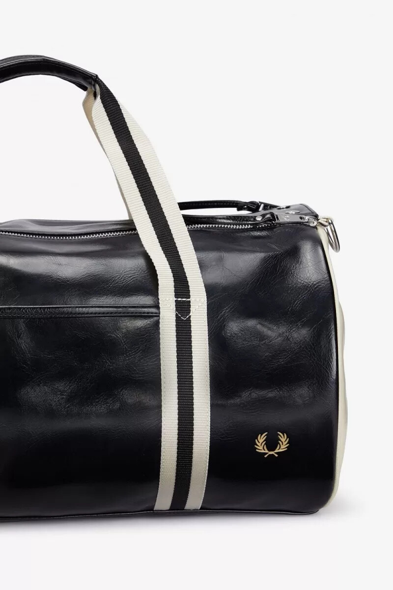 fred perry classic barrel herrentaschen schwarz beige