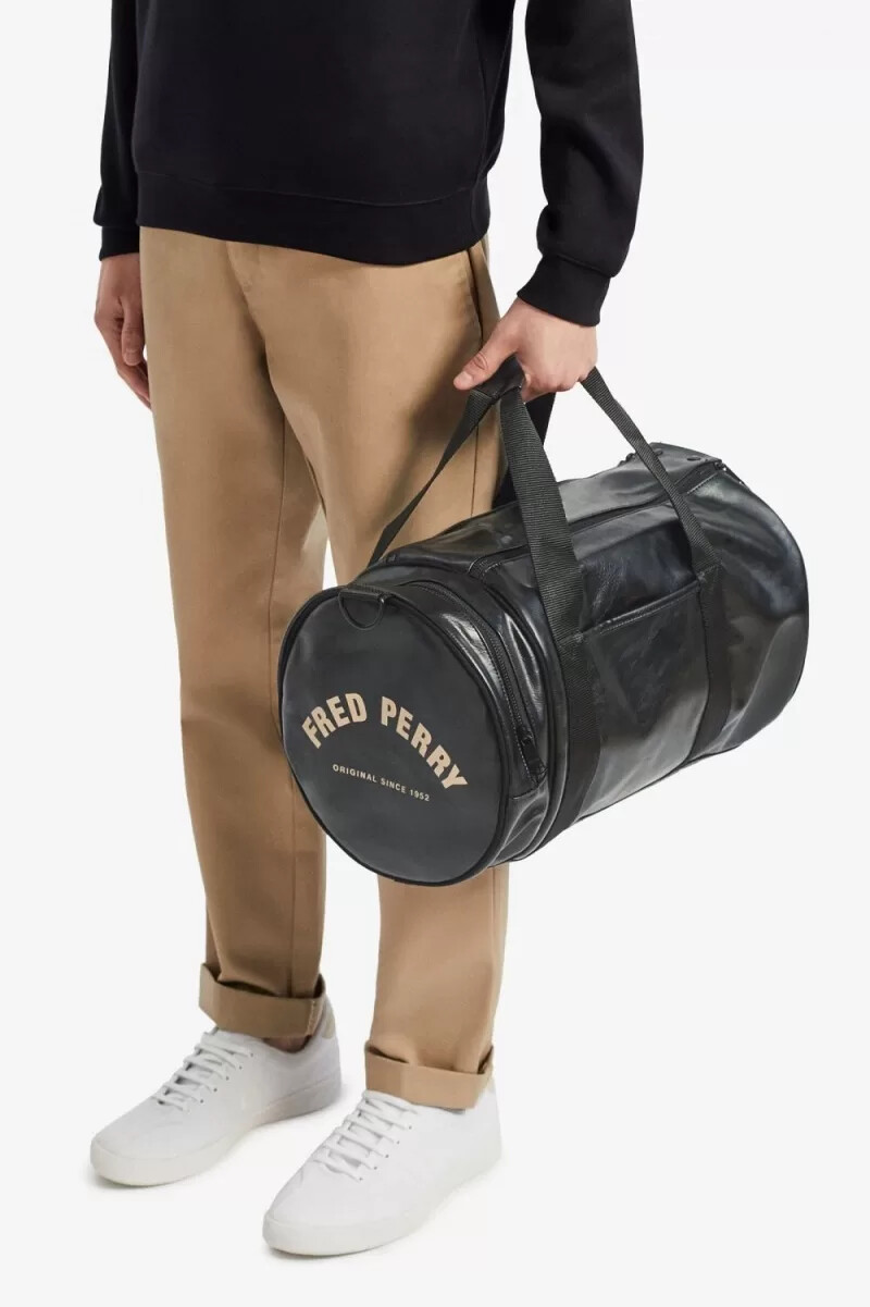 fred perry tonale pu-taschen für herren schwarz