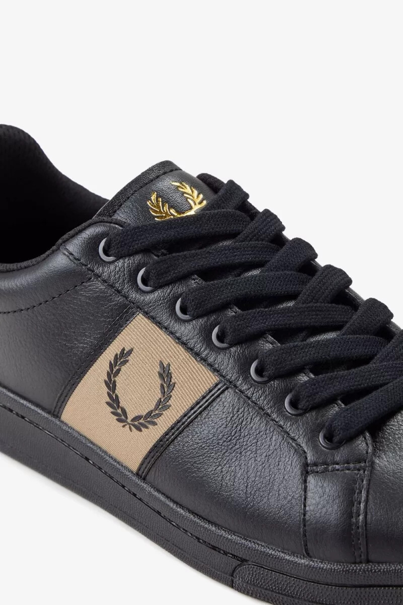 fred perry b721 herren-tennisschuhe schwarz grün