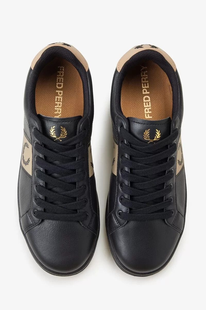 fred perry b721 herren-tennisschuhe schwarz grün