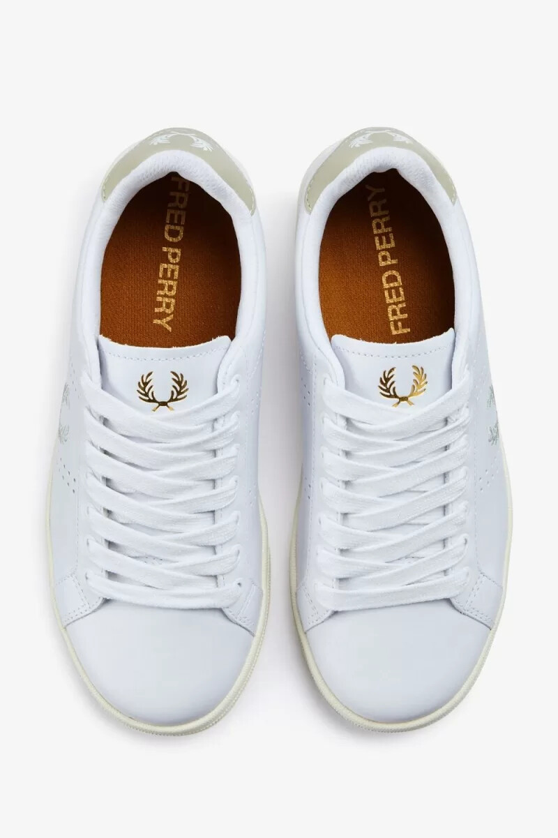 fred perry b721 herren-tennisschuhe weiß hellmint
