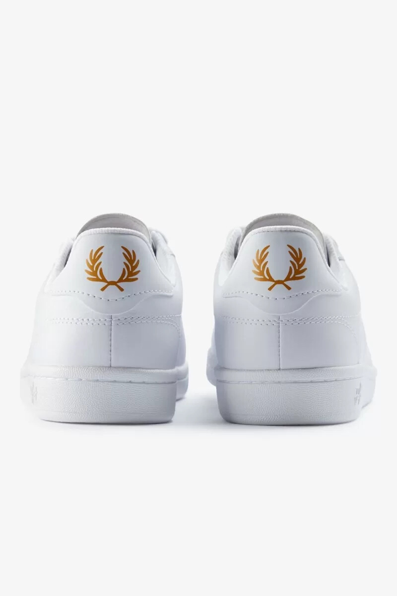 fred perry b721 herren-tennisschuhe weiß metallic gold