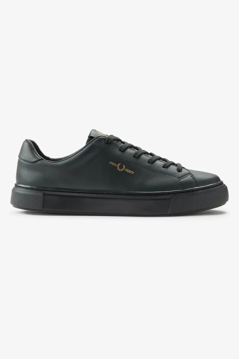 fred perry b71 herren-tennisschuhe nachtgrün gold