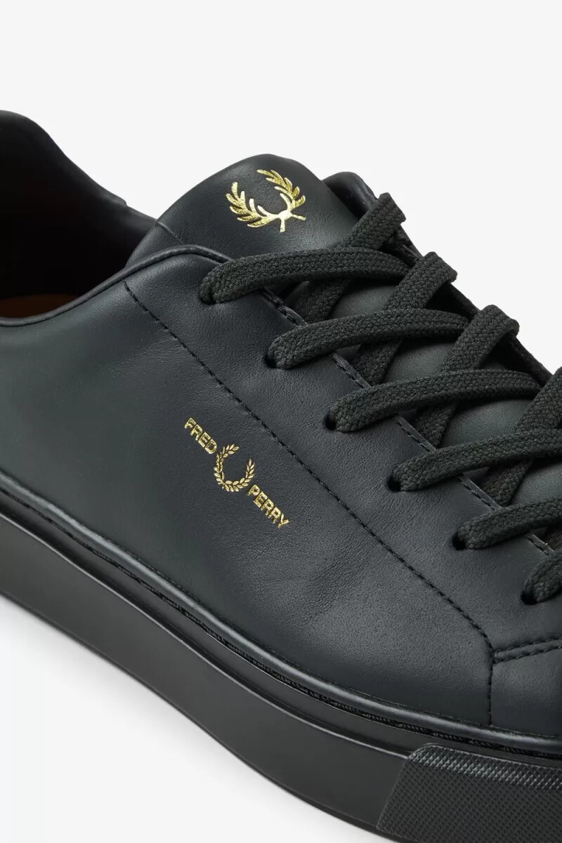 fred perry b71 herren-tennisschuhe nachtgrün gold