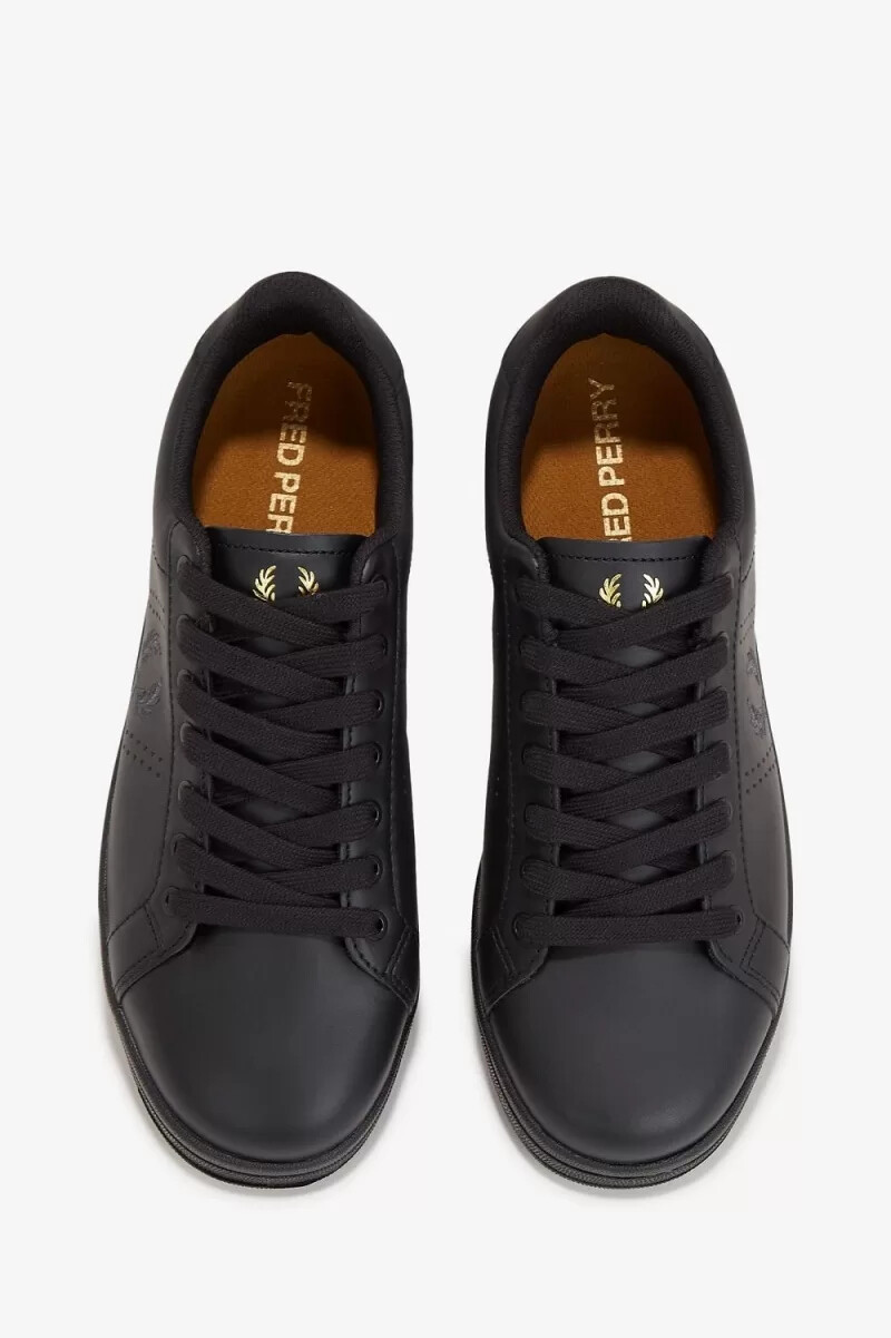 fred perry b721 herren-tennisschuhe schwarzgunmetal