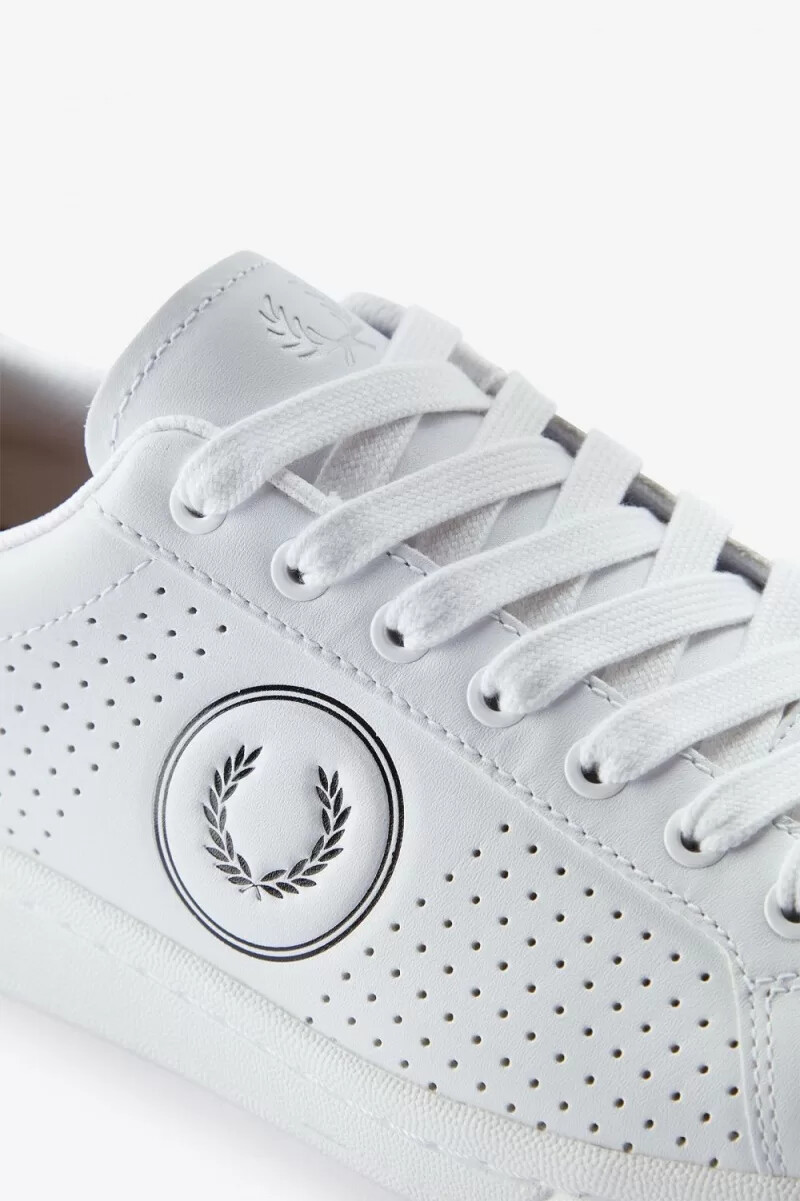 fred perry b721 herren-tennisschuhe weiß schwarz