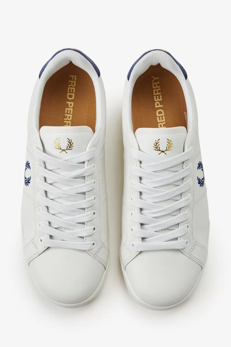 fred perry b722 herren-tennisschuhe elfenbein schattiertes kobalt
