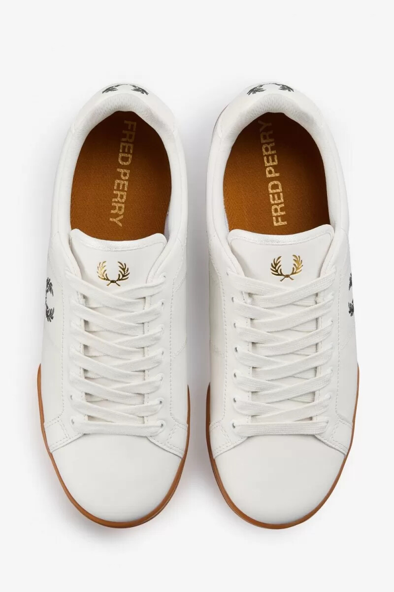 fred perry b722 herren-tennisschuhe schneeweiß feldgrün