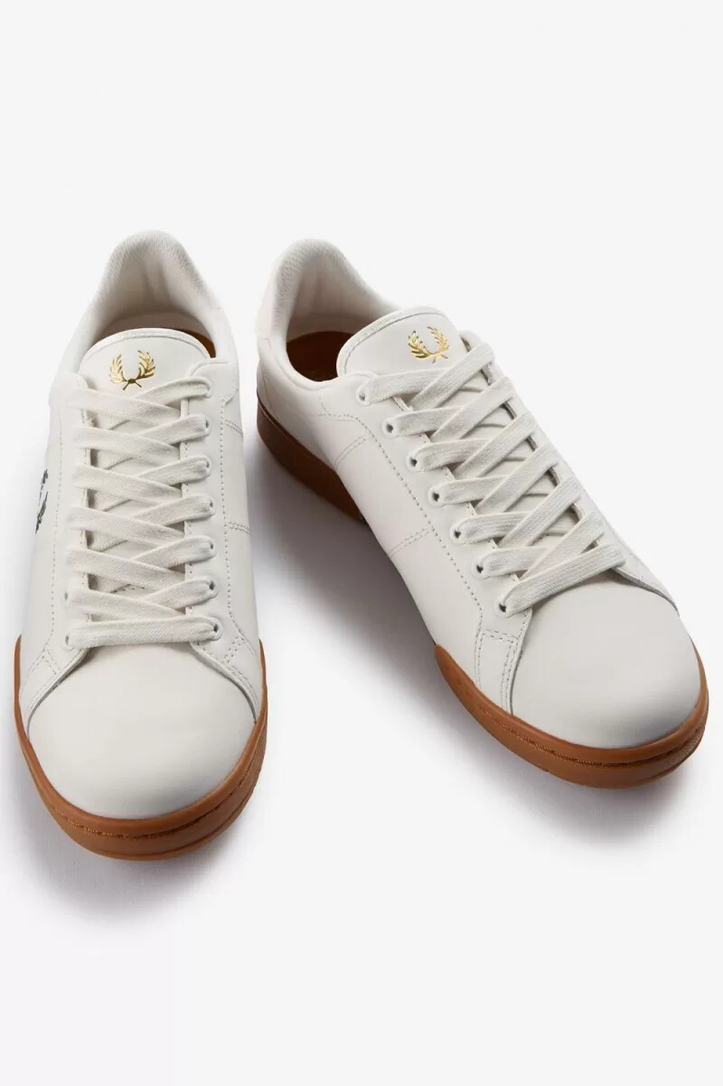 fred perry b722 herren-tennisschuhe schneeweiß feldgrün