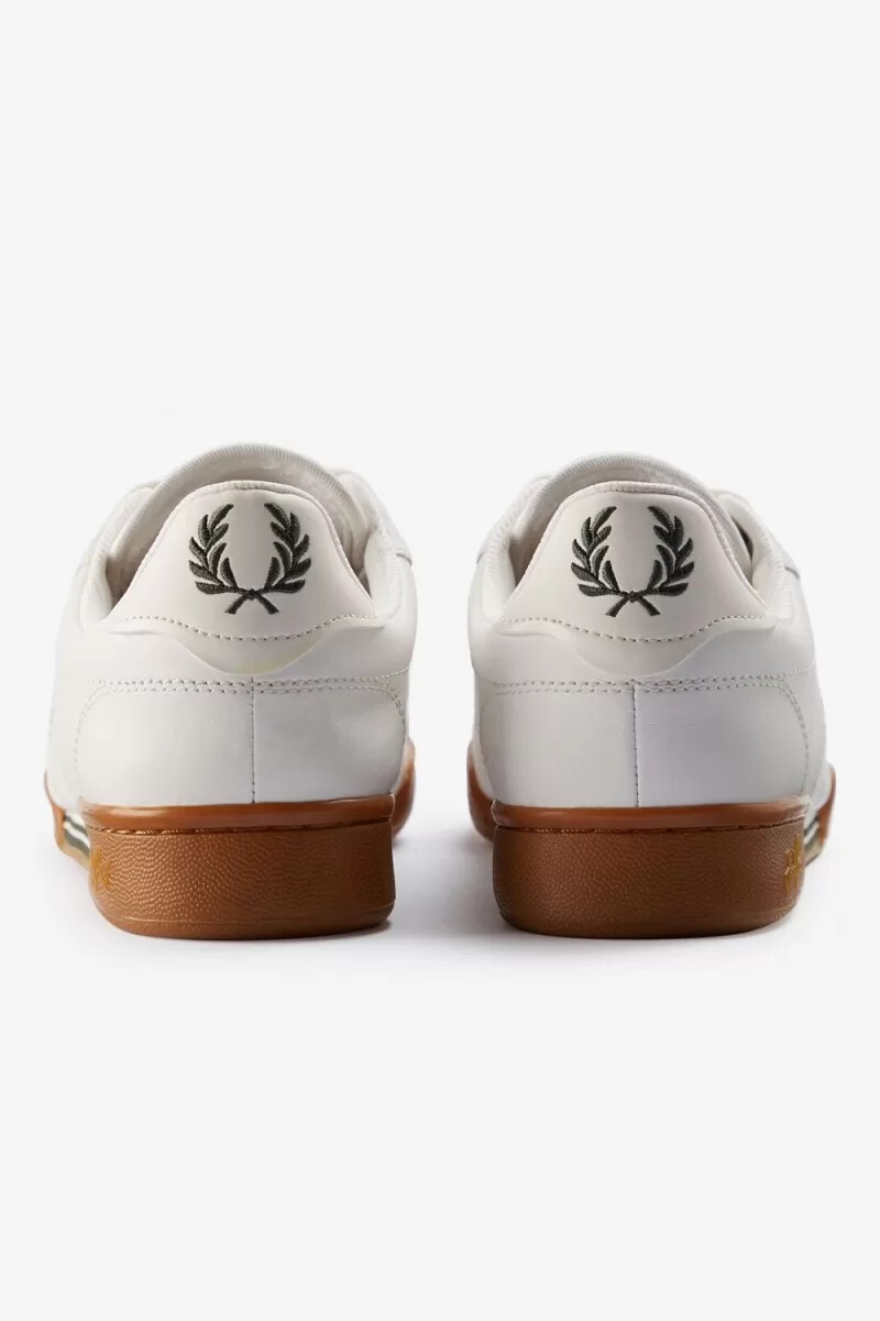 fred perry b722 herren-tennisschuhe schneeweiß feldgrün