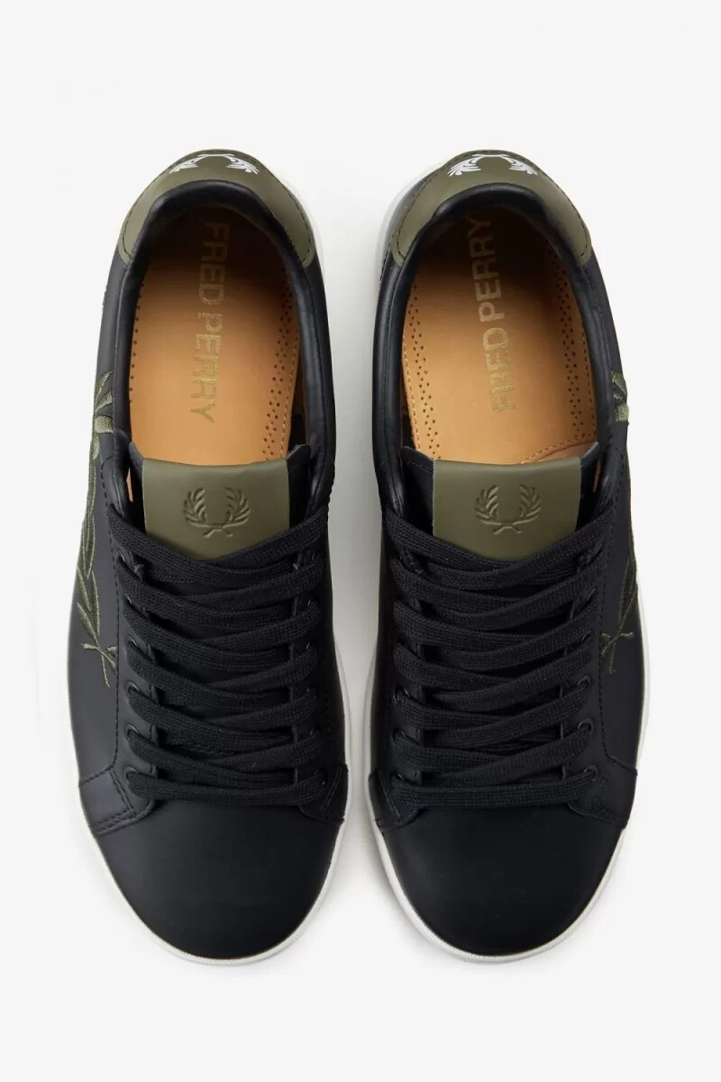 fred perry b721 herren-tennisschuhe schwarz
